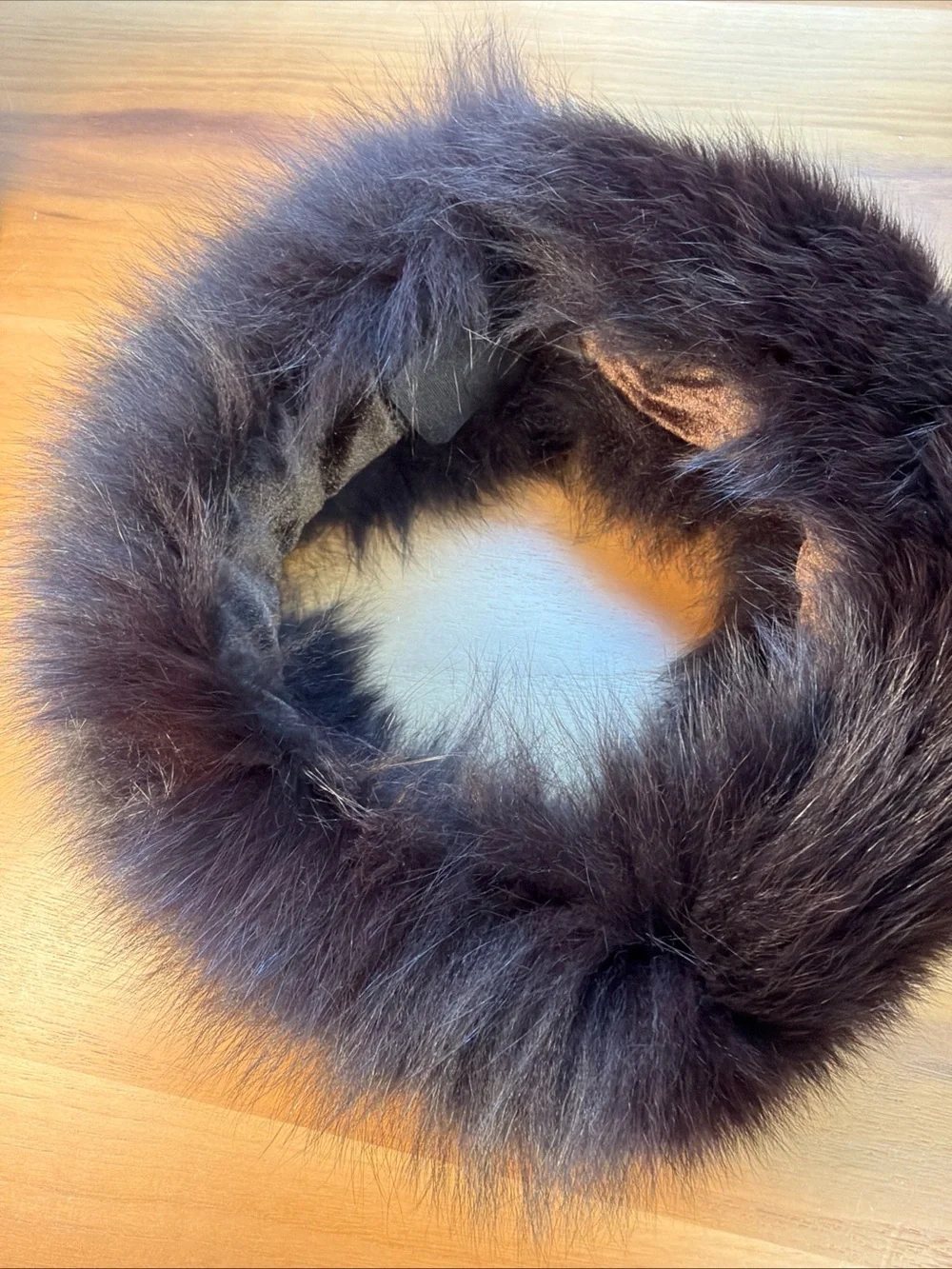 NEW Elegant Winter Women Headband Dark Brown Canadian Fox‎ Fur Sz Adjustable